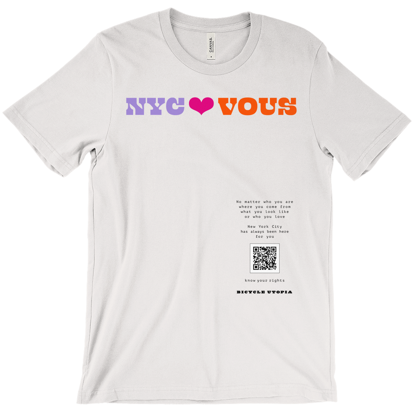 NYC ♥️ You NYC Graphic Tee – Immigrant Rights | Sanctuary City - French Language