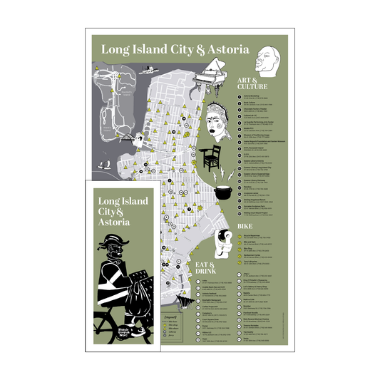 LIC Astoria Map – NYC Walking Guide | Durable Travel Map for Queens Bike Routes