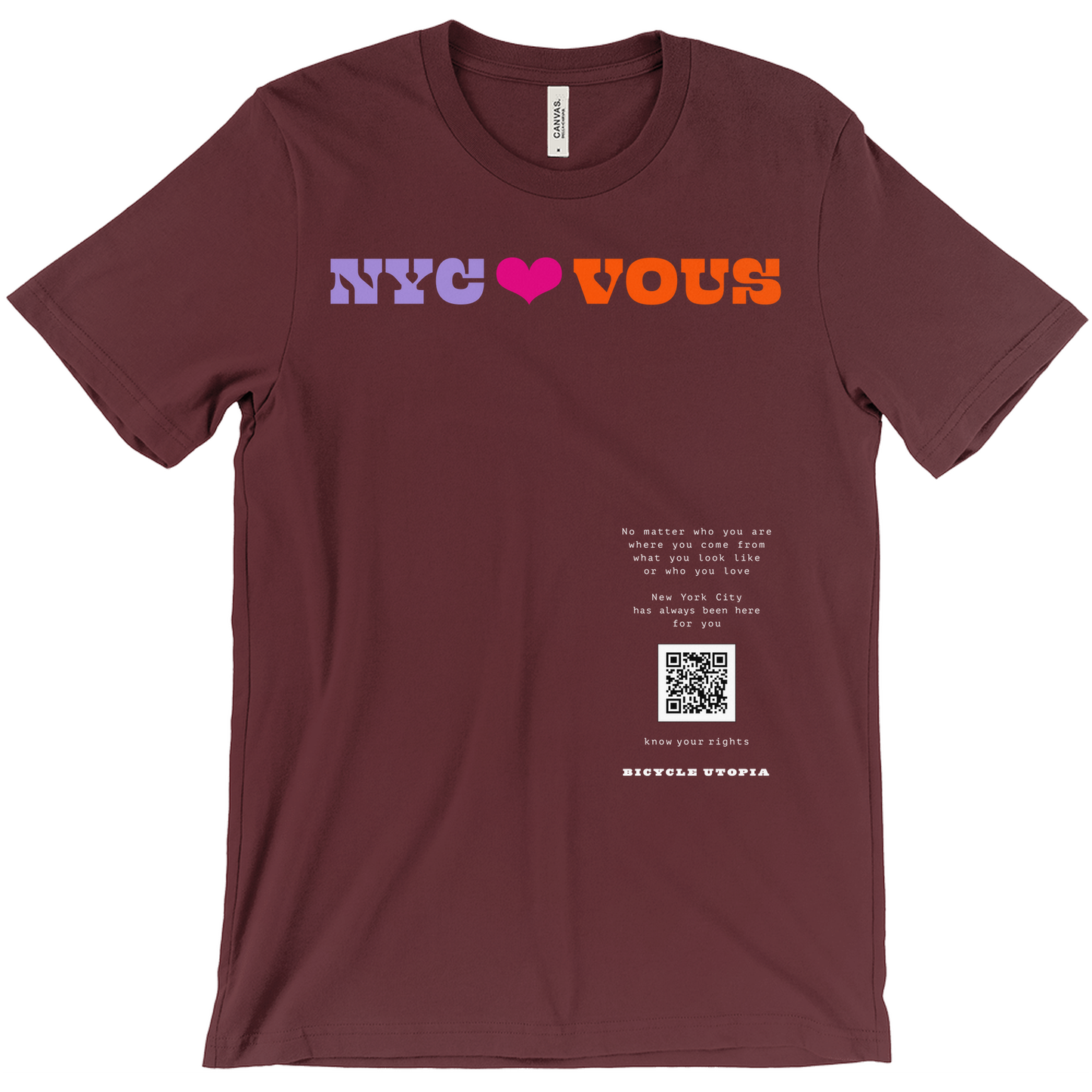 NYC ♥️ You NYC Graphic Tee – Immigrant Rights | Sanctuary City - French Language