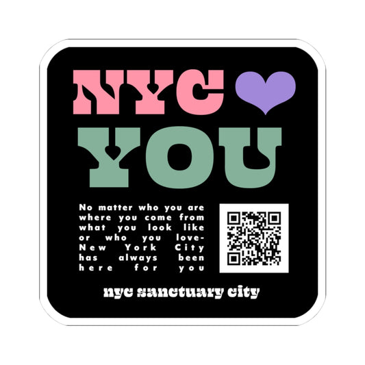 Sanctuary City Sticker – 3"x3" NYC Vinyl Sticker | Immigrant Solidarity Decal | English Language