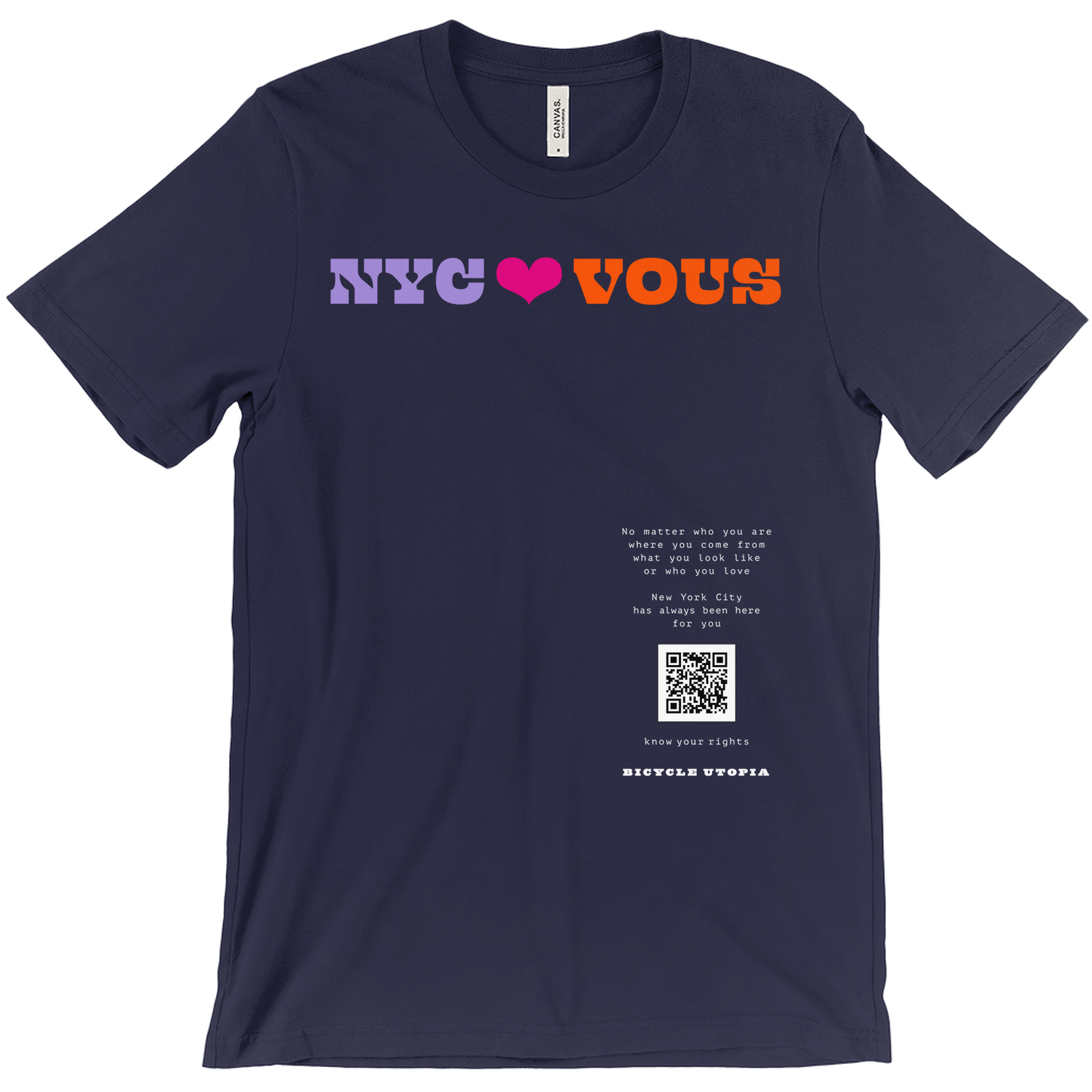 NYC ♥️ You NYC Graphic Tee – Immigrant Rights | Sanctuary City - French Language