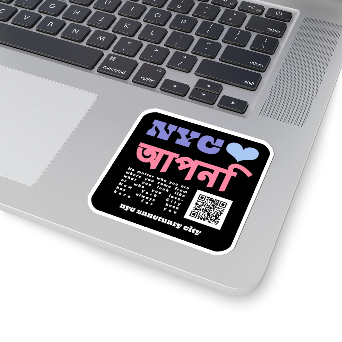 Sanctuary City Sticker – 3"x3" NYC Vinyl Sticker | Immigrant Solidarity Decal | Hindi Language