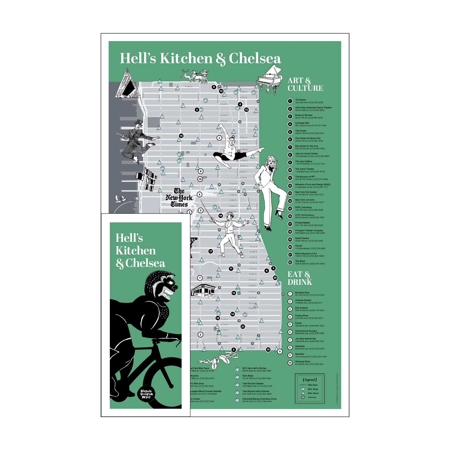 Chelsea Hell’s Kitchen Map – Walking & Biking Guide for NYC Neighborhoods