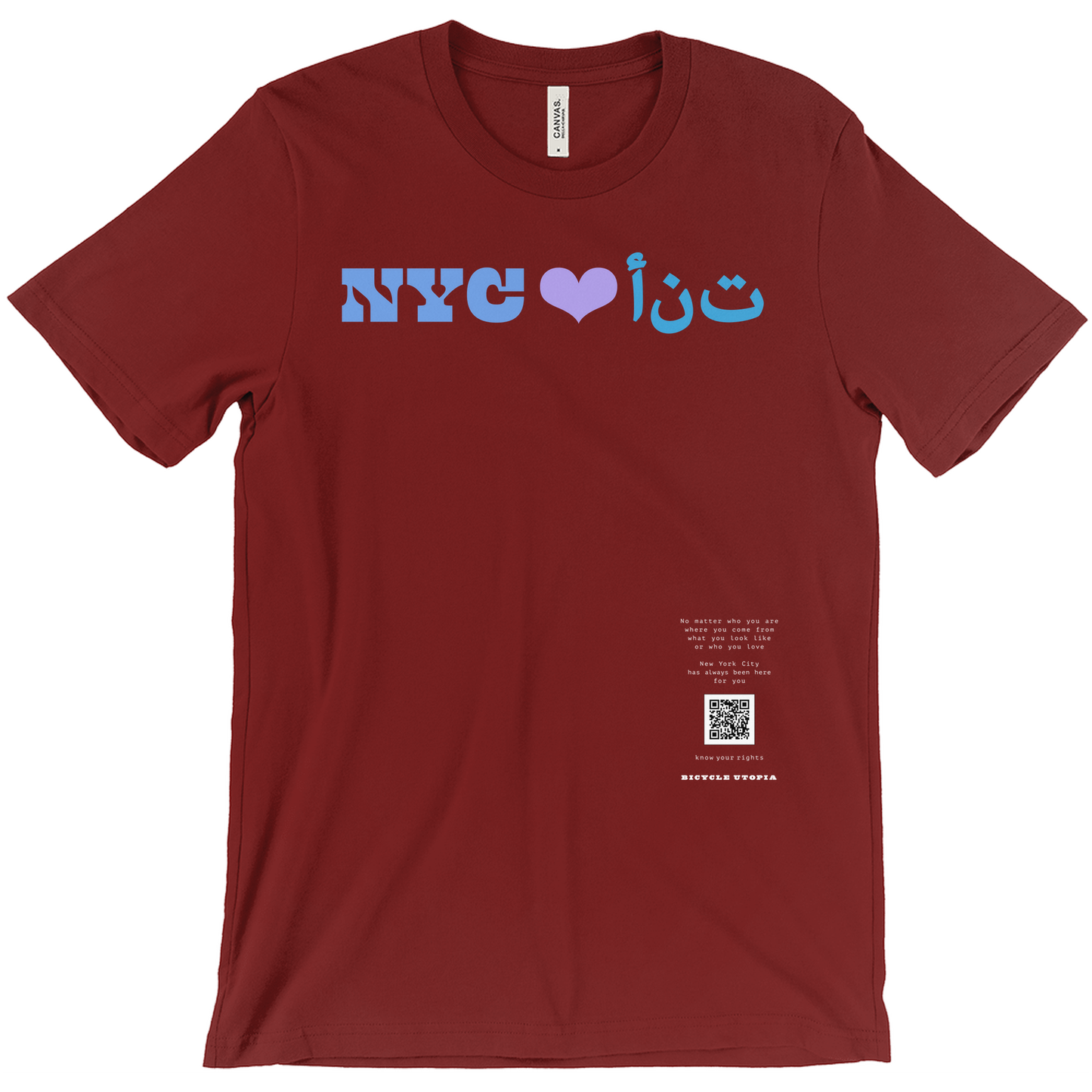 NYC ♥️ You NYC Graphic Tee – Immigrant Rights | Sanctuary City - Arabic Language