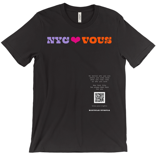 NYC ♥️ You NYC Graphic Tee – Immigrant Rights | Sanctuary City - French Language
