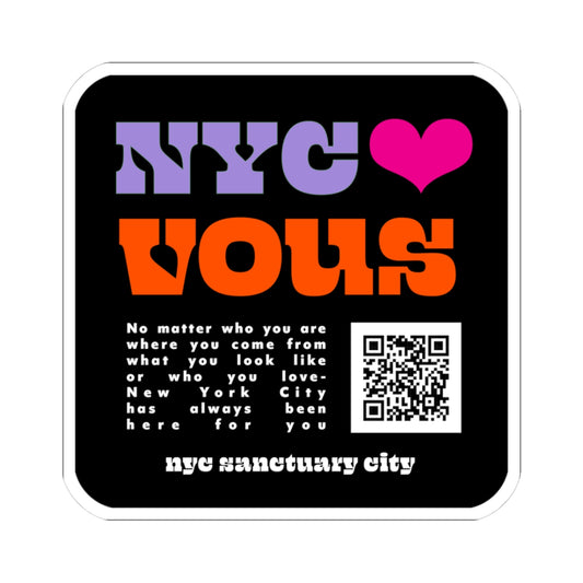 Sanctuary City Sticker – 3"x3" NYC Vinyl Sticker | Immigrant Solidarity Decal | French Language