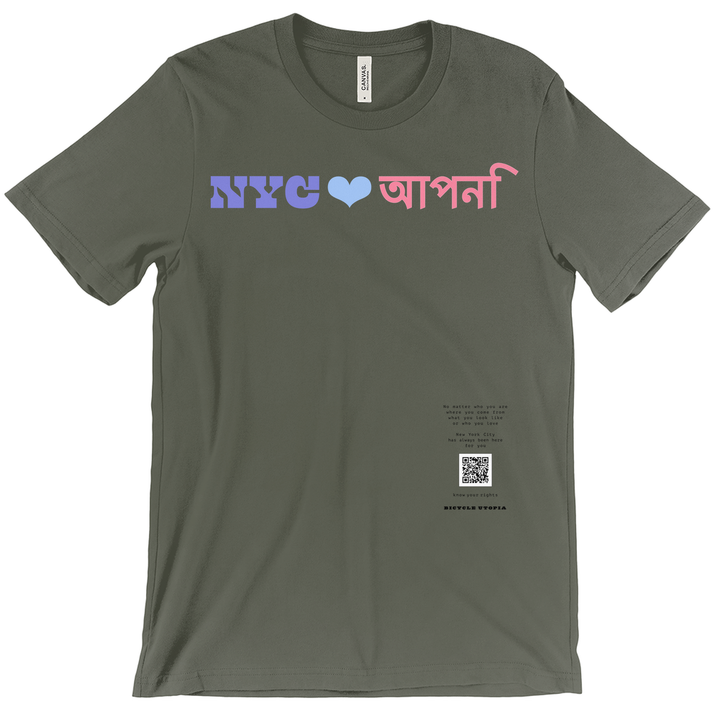 NYC ♥️ You NYC Graphic Tee – Immigrant Rights | Sanctuary City - Hindi Language
