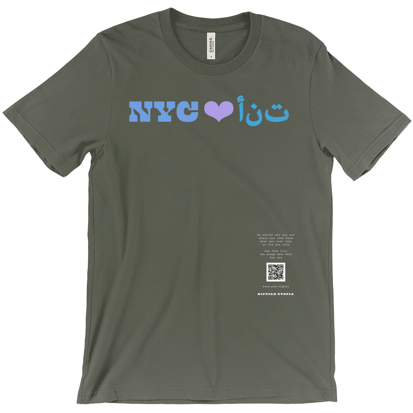 NYC ♥️ You NYC Graphic Tee – Immigrant Rights | Sanctuary City - Arabic Language
