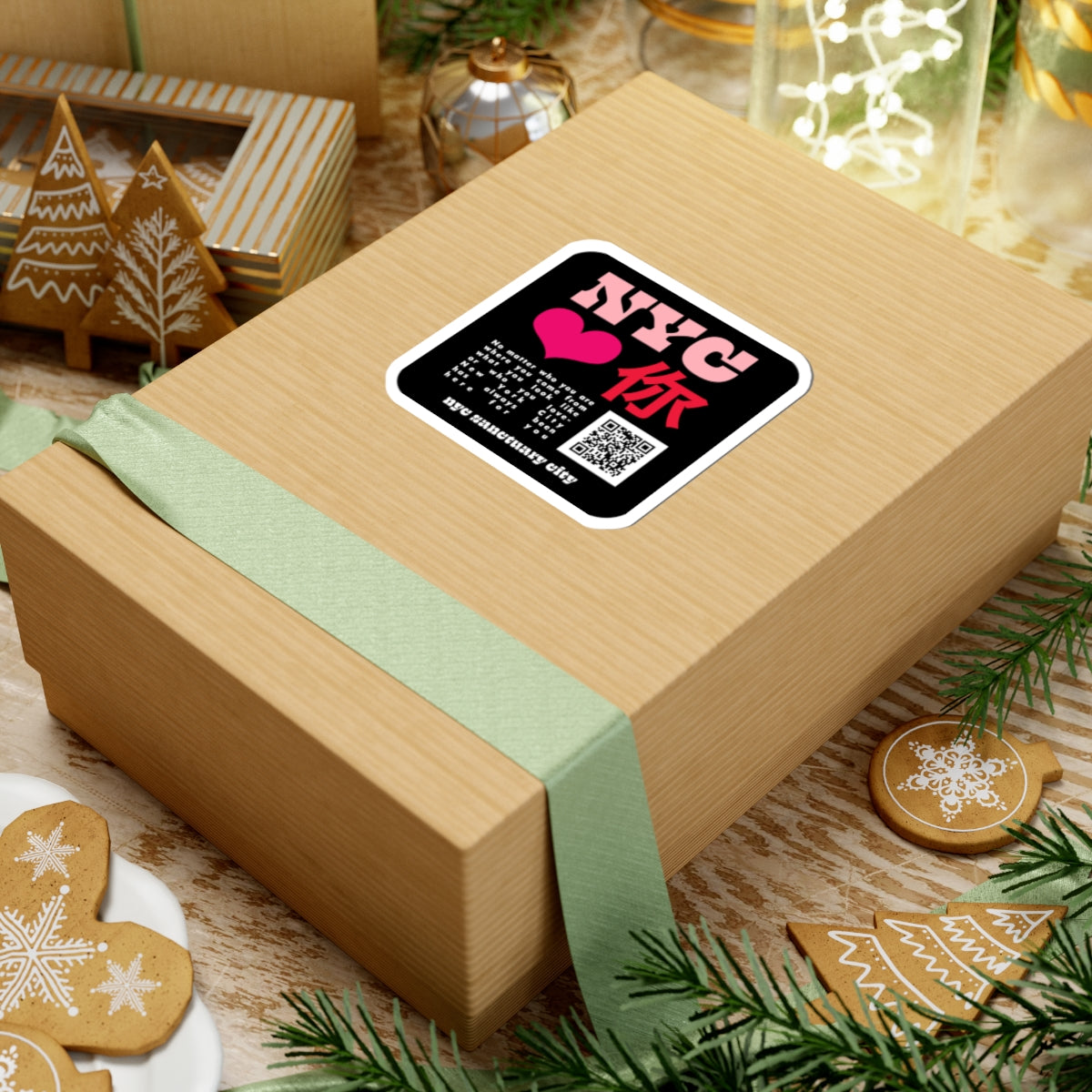 Sanctuary City Sticker – 3"x3" NYC Vinyl Sticker | Immigrant Solidarity Decal | Mandarin Language