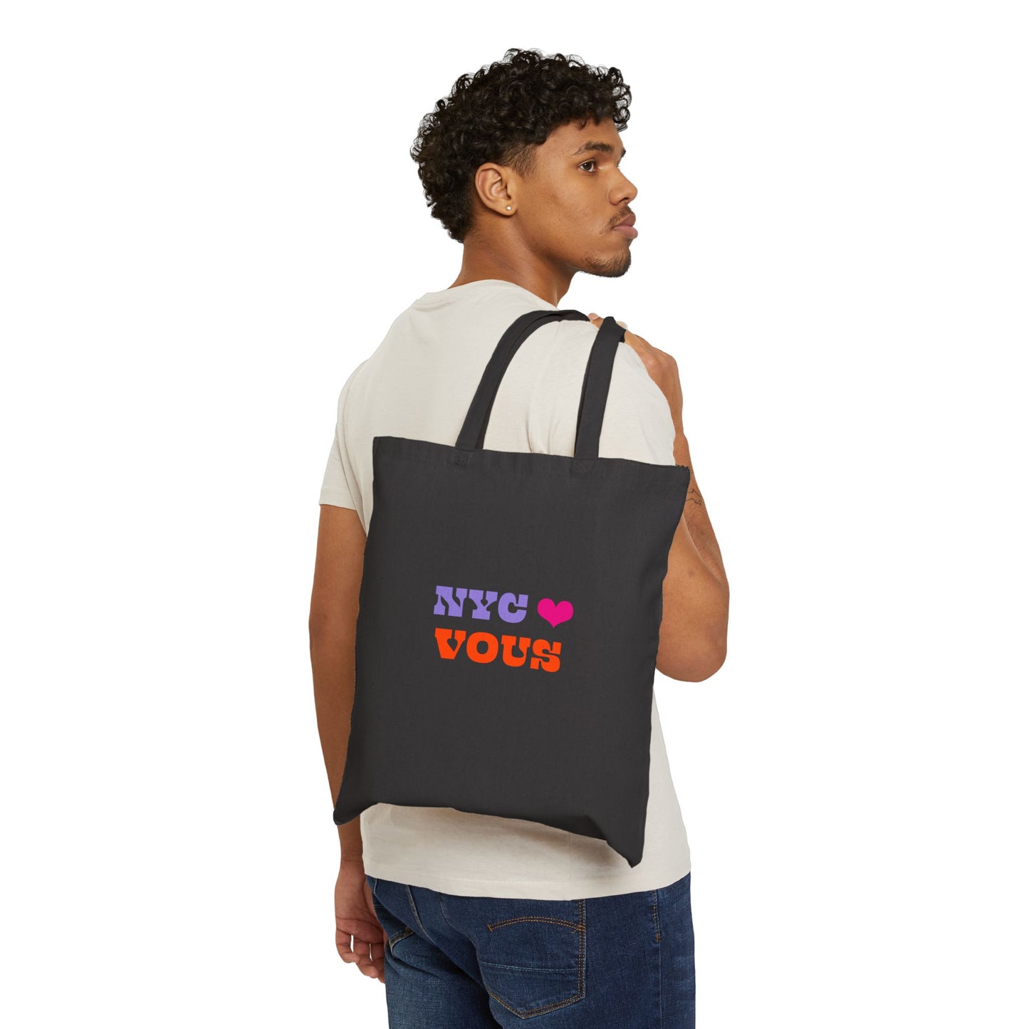 Sanctuary City NYC ♥️ You Black Cotton Canvas Tote Bag - French