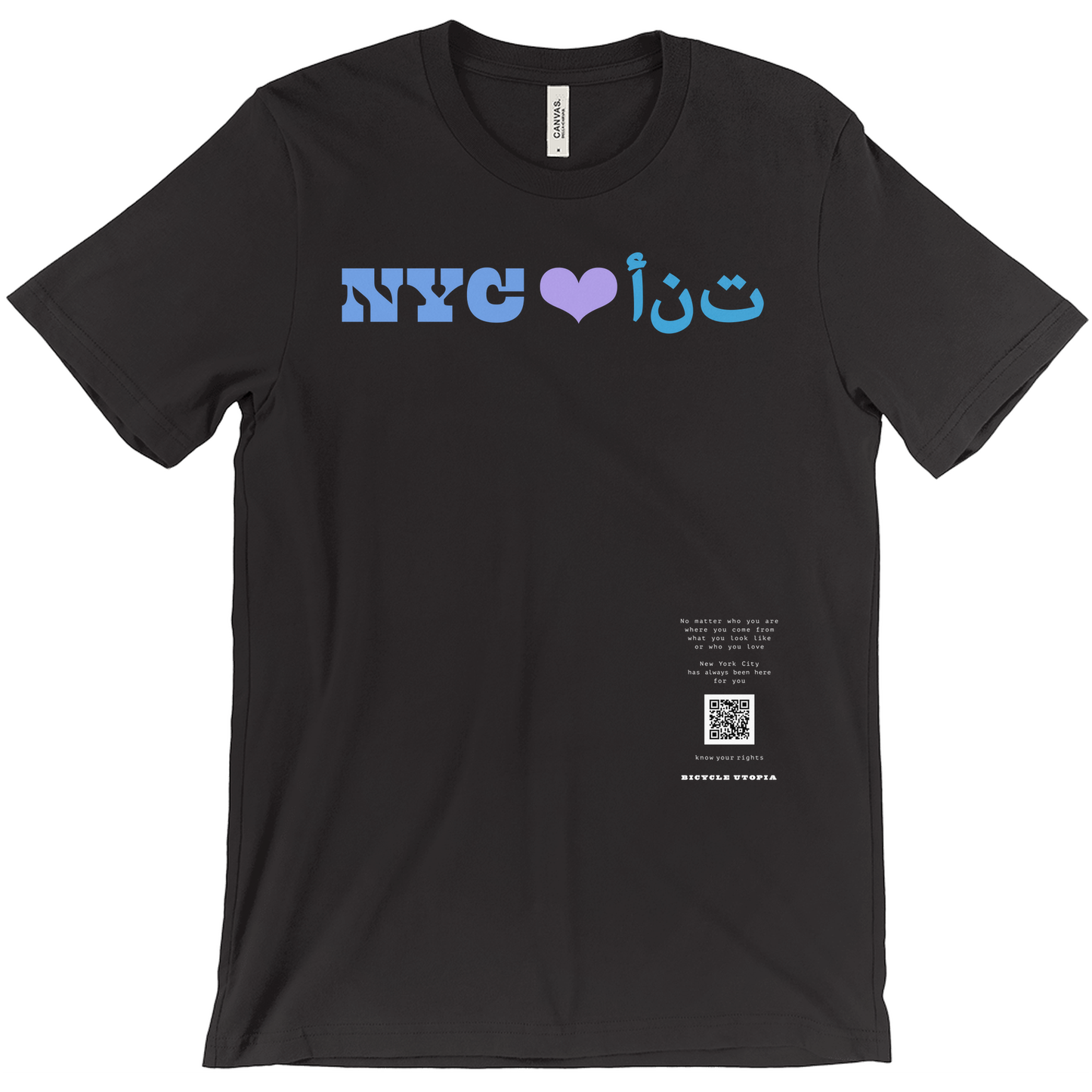 NYC ♥️ You NYC Graphic Tee – Immigrant Rights | Sanctuary City - Arabic Language