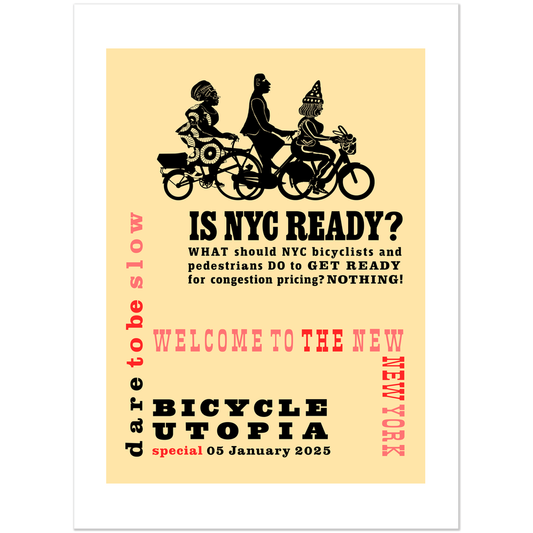 NYC Cycling Poster – Vintage City Art | Bold Typography Matte Finish 22x30