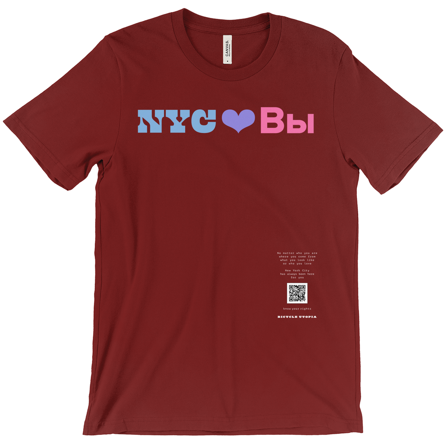 NYC ♥️ You NYC Graphic Tee – Immigrant Rights | Sanctuary City - Russian Language
