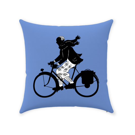 Harlem Renaissance Pillow – Vintage Bicycle Throw Pillow with Cotton Twill Cover