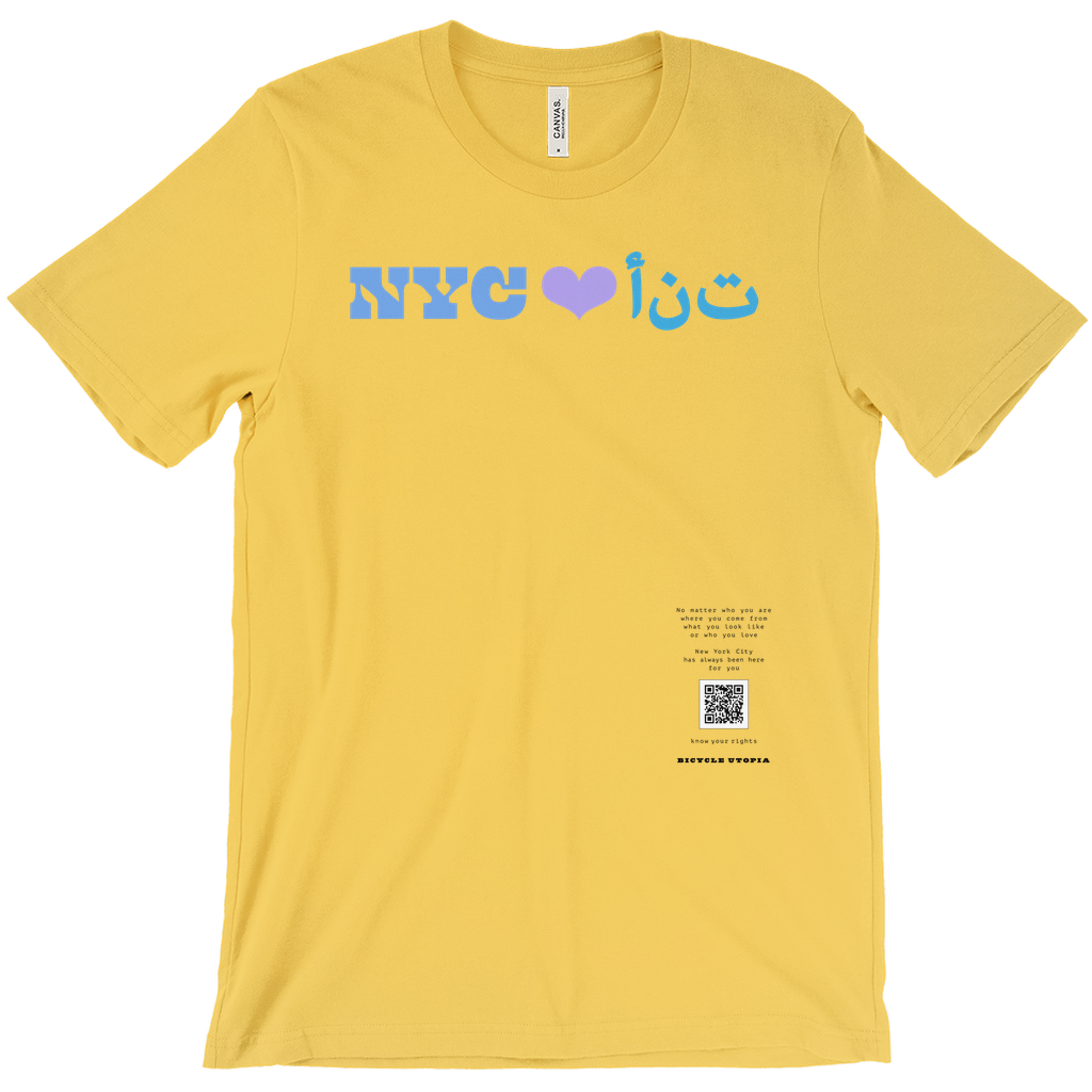NYC ♥️ You NYC Graphic Tee – Immigrant Rights | Sanctuary City - Arabic Language