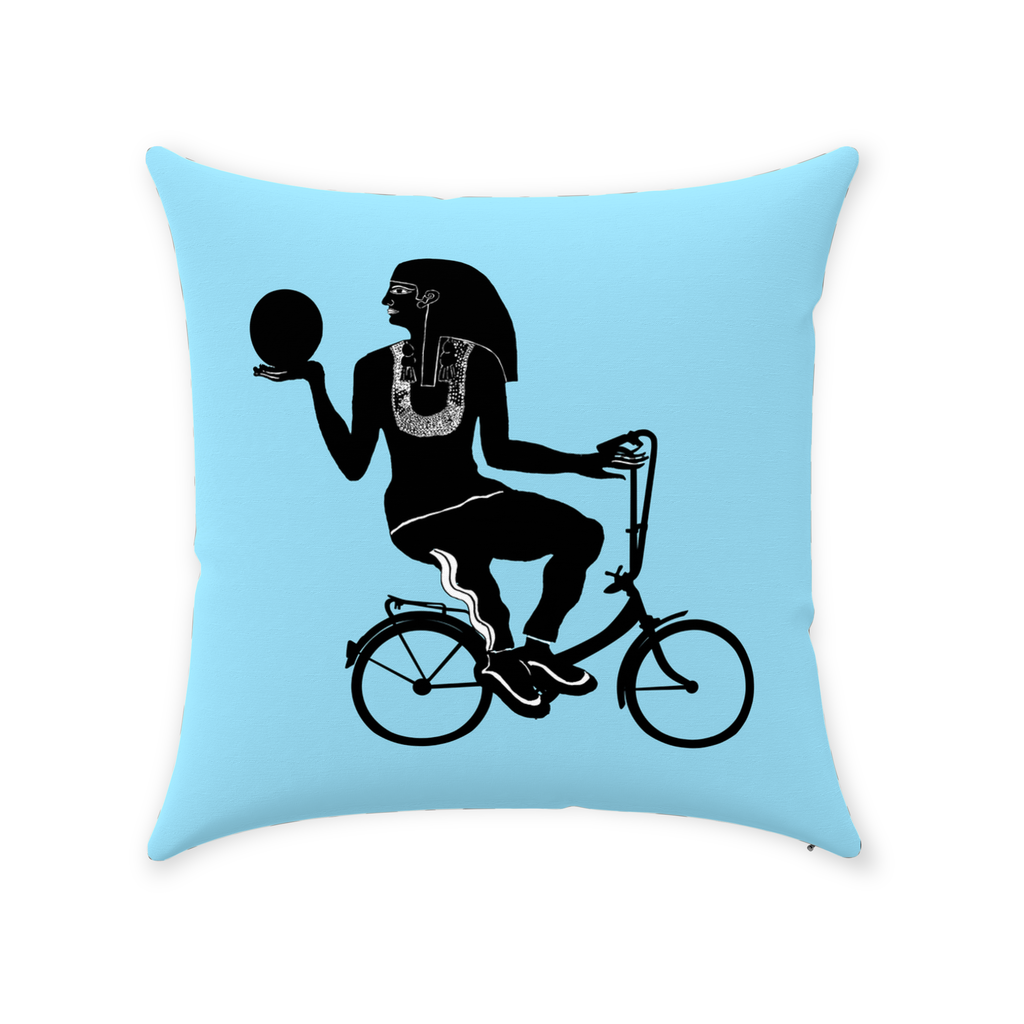 Egyptian Bike Pillow – Cotton Twill Accent Throw Pillow