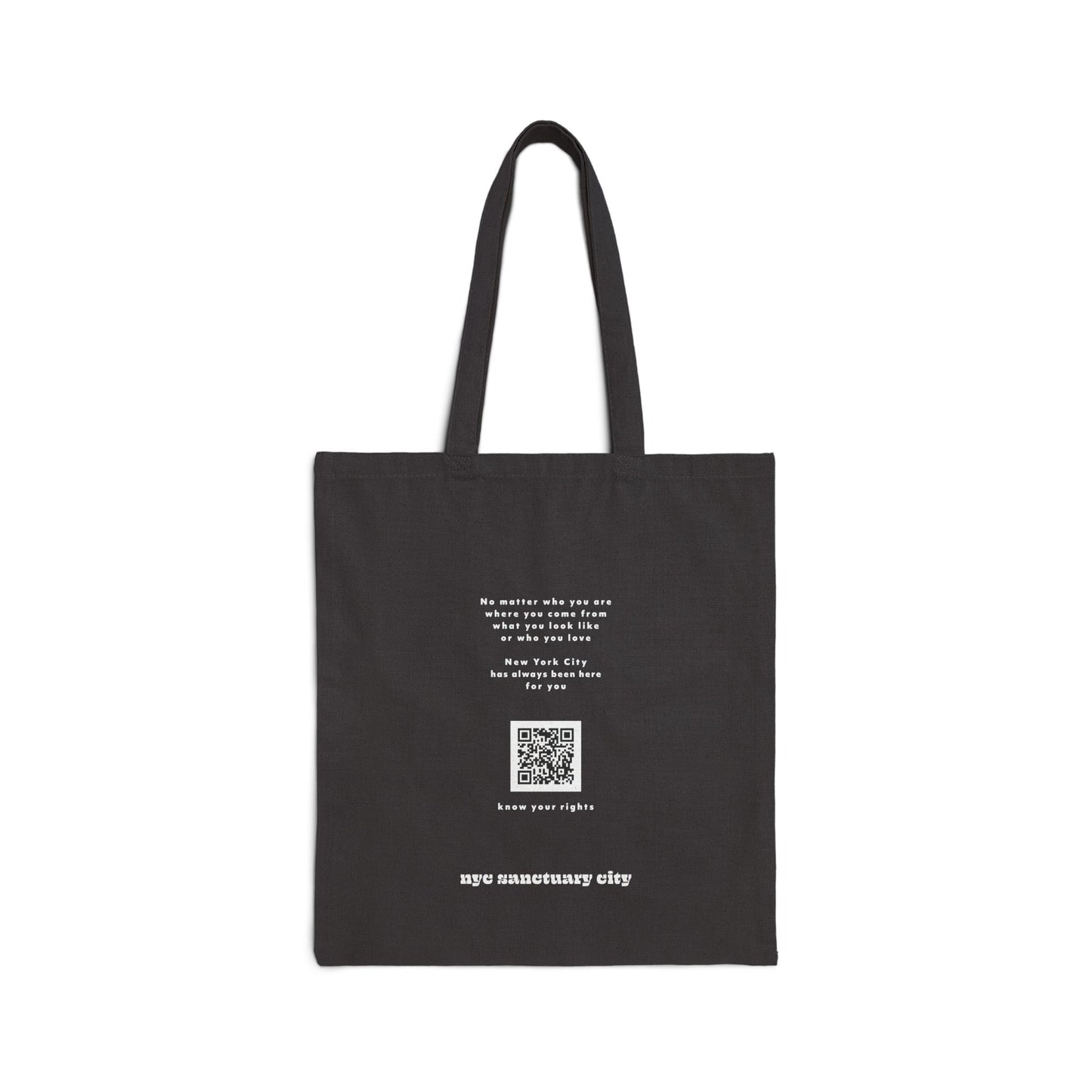 Sanctuary City NYC ♥️ You Black Cotton Canvas Tote Bag - Arabic