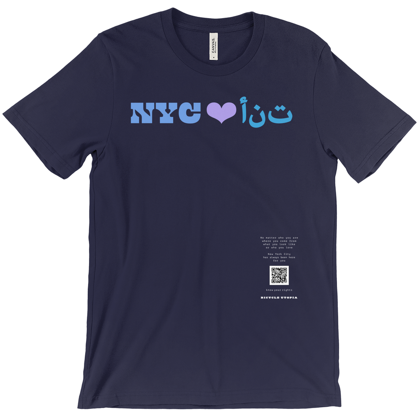 NYC ♥️ You NYC Graphic Tee – Immigrant Rights | Sanctuary City - Arabic Language