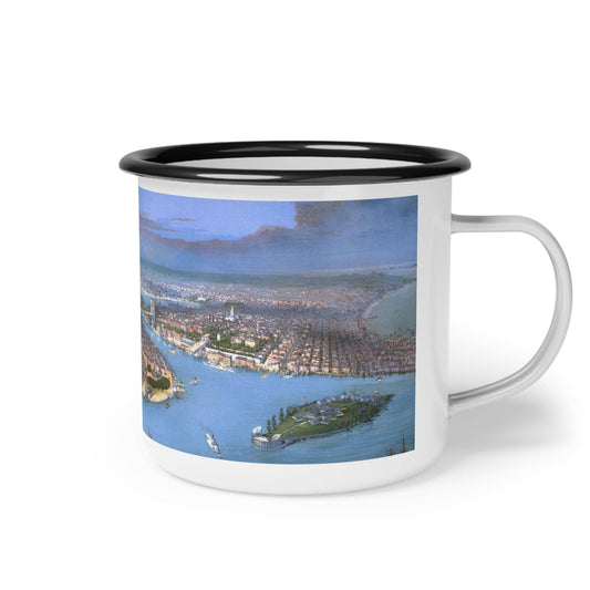 Enamel Camping Mug – Vintage NYC Camp Mug 12oz Durable Steel Cup