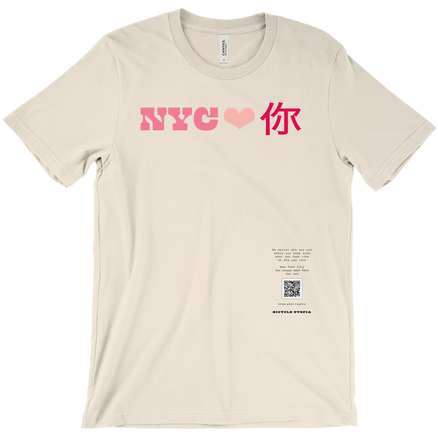 NYC ♥️ You NYC Graphic Tee – Immigrant Rights | Sanctuary City - Mandarin Language