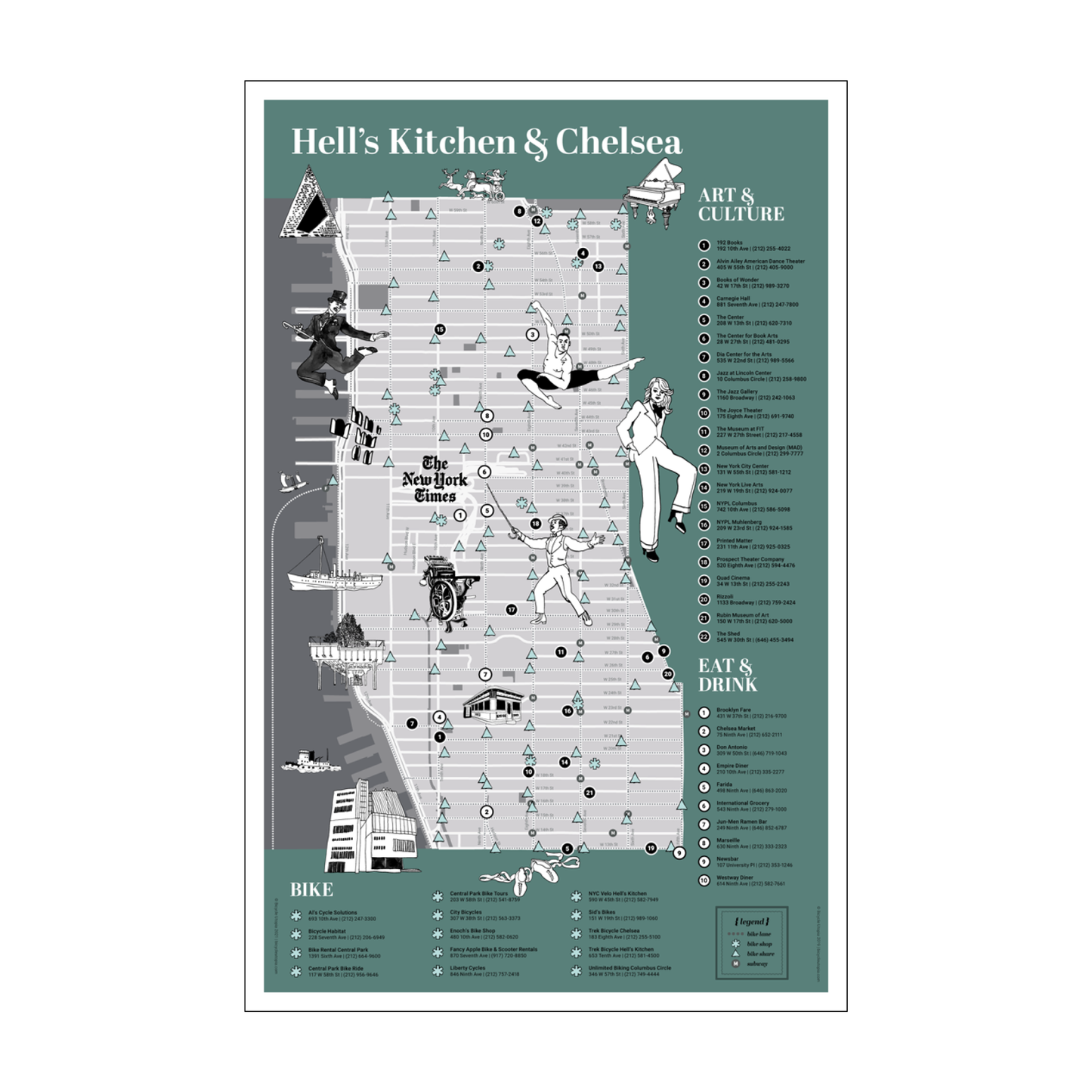 Chelsea Hell’s Kitchen Map – Walking & Biking Guide for NYC Neighborhoods