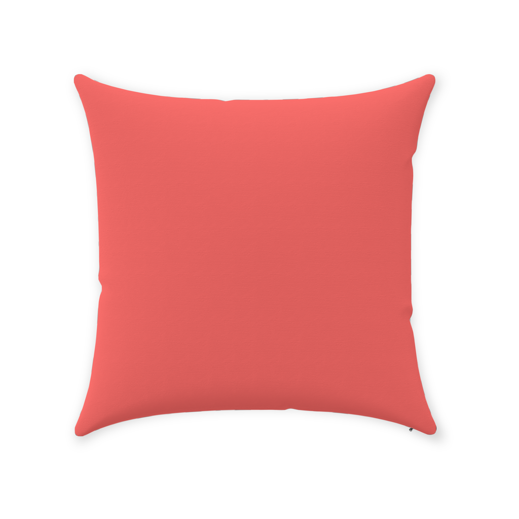 Greek Queen Demeter Pillow - Bold Coral Red Bicycle Throw Pillow with Cotton Twill Cover