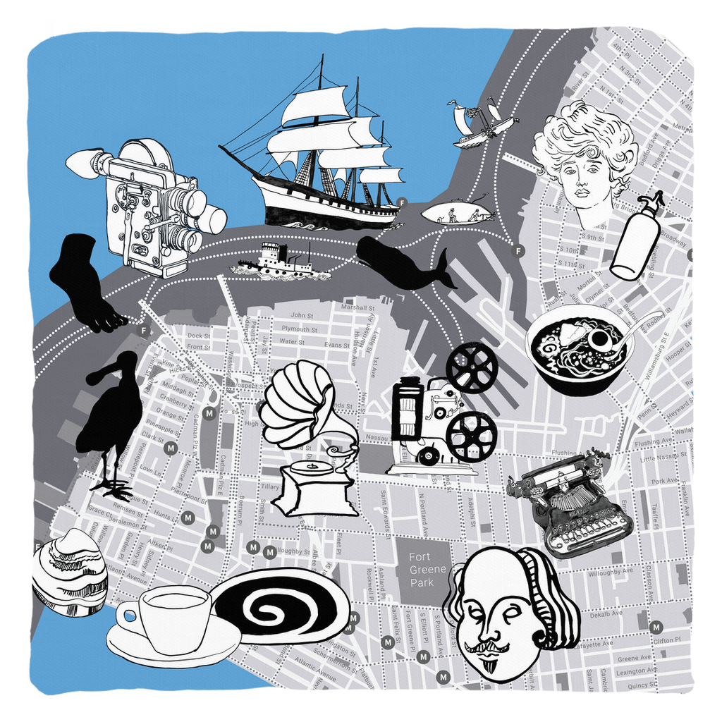 Brooklyn Throw Pillow –  Map Print Decorative Cotton Twill Cover