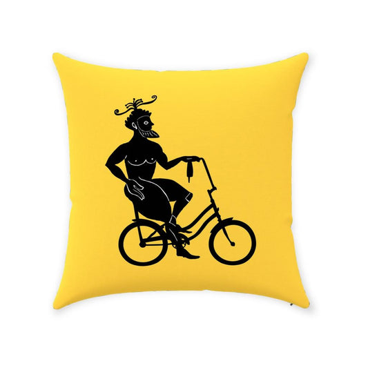 Greek God Serapis Pillow - Vintage Bicycle Design Decorative Throw Pillow