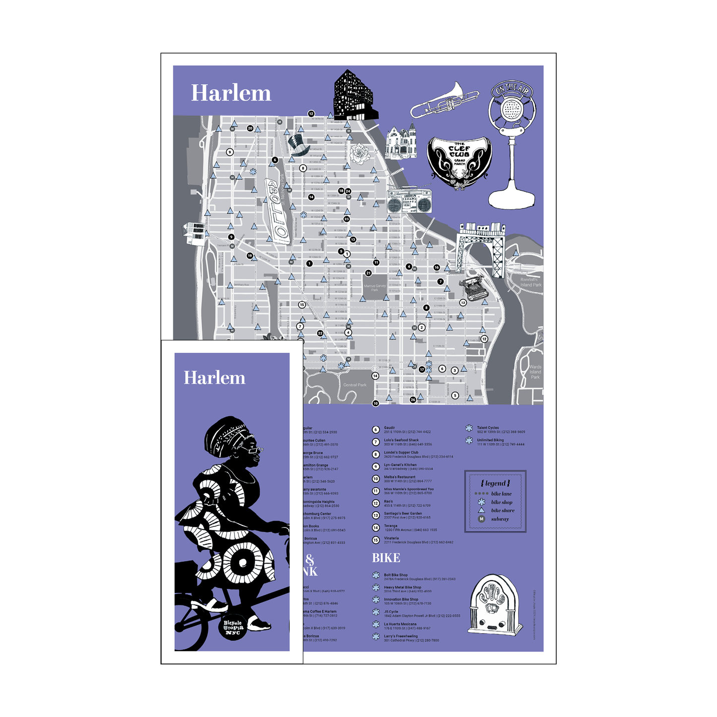Harlem Walking Map – Durable Tri-Fold NYC Biking Guide & Cultural Tour