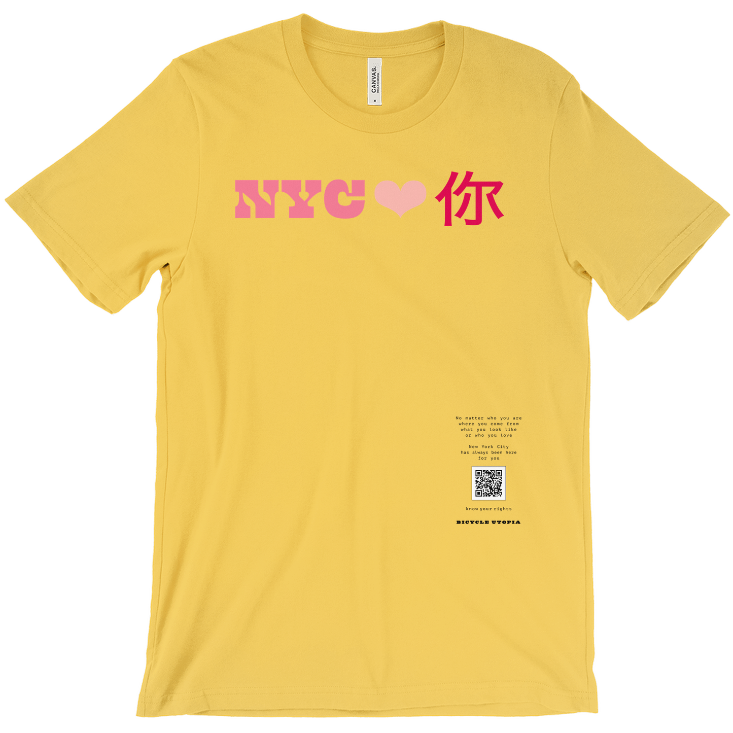NYC ♥️ You NYC Graphic Tee – Immigrant Rights | Sanctuary City - Mandarin Language