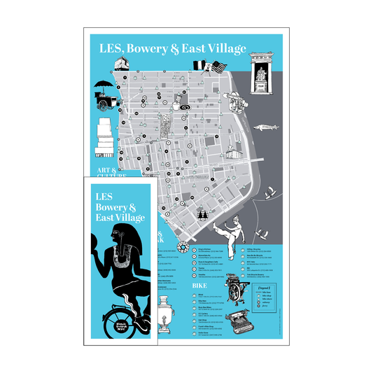 Lower East Side Map | NYC Walking Tour & Bike Share Routes | Heavyweight Paper Map