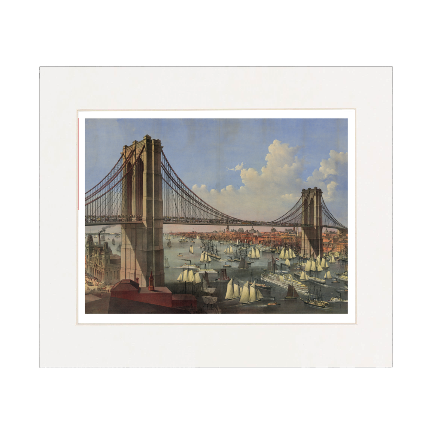 Brooklyn Bridge Art Print – Vintage 1883 Bridge Artwork Archival Giclée