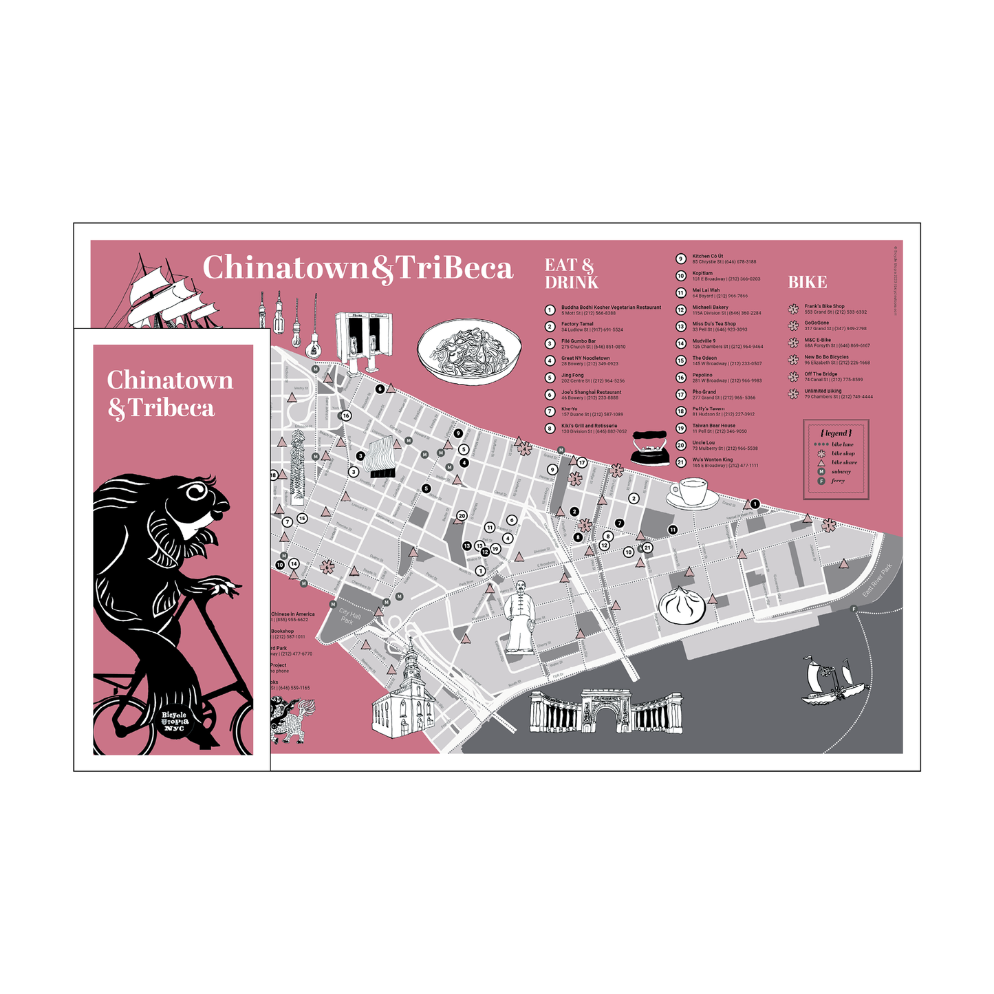 Chinatown Tribeca Map | Folding City Map for Walking, Biking & Urban Exploration